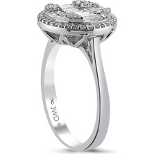 JWD Diamond 0.93 Ct F-G Si 3.61 gr 14 K Jwd Baget Yüzük