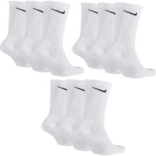 TuranTech Turan Tech Nike SX5171100 Beyaz 9'lı Çorap Seti Konforlu Tasarım 36-46 Numara Aralığı