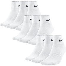Turan Tech Nike SX5171100 Beyaz 9'lu Kısa Çorap Seti