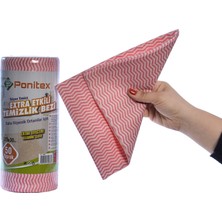 Ponitex 4450 (4 Adet) Süper Emici Perforeli Pratik Hassas Temizlik Bezi 50 Yaprak 25 x 30 cm Pembe