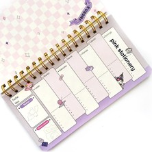 Syn İletişim Kawai Kore Japon Kırtasiye Sanrio Kuromi Haftalık Günlük Hatırlatıcı Planlayıcı Not Defter Weekly Planner 50 Sayfa 24*14 cm Ölçüler (Yurt Dışından Getirildi)