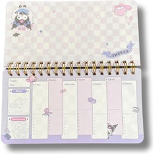 Syn İletişim Kawai Kore Japon Kırtasiye Sanrio Kuromi Haftalık Günlük Hatırlatıcı Planlayıcı Not Defter Weekly Planner 50 Sayfa 24*14 cm Ölçüler (Yurt Dışından Getirildi)