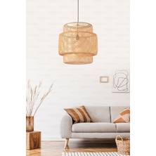 Sinnerlig Bambu Avize 50cm- İskandinav, Modern, Bohem, Rattan Avize, Aydınlatma