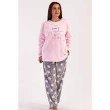 Kadın Uzun Kol Büyük Beden Welsoft Gri Pijama Takımı C3T0N4O070