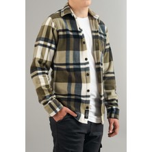 Bombe Slim Fit Erkek Polar Gömlek Mavi