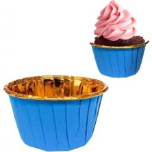 Depposite Mavi Altın Muffin Kapsül 25'li 4 cm