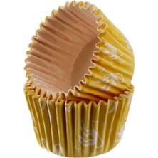 Depposite Cupcake Kalıbı Pet Kapsül Kek KALIBI48X34 mm - 100 Adet Fiyonklu Sarı