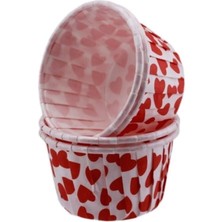 Depposite Cupcake Kalıbı Büyük Boy 62*40MM Desenli - 50'li Kalp Desenli