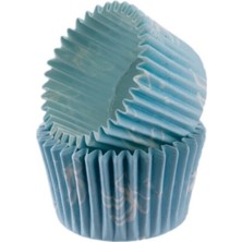 Depposite Cupcake Kalıbı Pet Kapsül Kek KALIBI48X34 mm - 100 Adet Mavi Fiyonklu