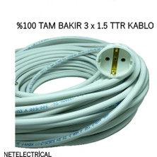 Viko Tekli Topraklı Seyyar Uzatma Kablosu 15 Metre 3 x 2,5 TTR