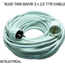 Viko Tekli Topraklı Seyyar Uzatma Kablosu 30 Metre 3 x 2,5 TTR