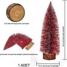 Melisa Hediyelik Yılbaşı Lüx Karlı Simli Iğne Yapraklı Hediyelik Masa Üstü Çam Ağacı Kırmızı Renk 30 cm MLS-114