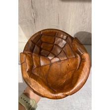 Miamantra Ahşap El Şeklinde Yuvarlak Çerezlik /sunumluk - 20 cm