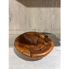 Miamantra Ahşap El Şeklinde Yuvarlak Çerezlik /sunumluk - 20 cm