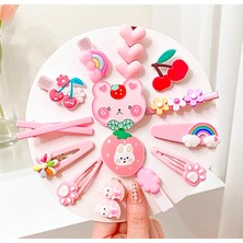 Sheker Home 14 Lü Pens Çıt Çıt Ayıcık Toka Seti - Pembe
