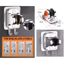 DOLCE MONTA KROM Yapışkanlı Duş Başlığı Askısı, 2 Adet Lif askısı kancalı, Vidasız Montaj