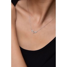 Sinsirella 925 Ayar Gümüş Kaplama Zirkon Taşlı Kalp Kanat Kolye