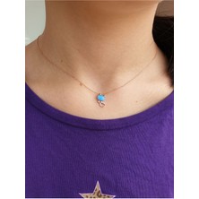 Sinsirella 925 Ayar Gümüş Opal Taşlı Kedi Kolye