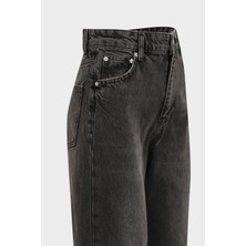 AÇELYAOKCU Yüksek Bel Wed Leg Kar Yıkama Geniş Paça Dikişsiz Jean
