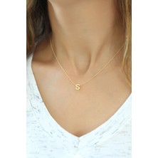 Sinsirella Harf Kolye. Üç Boyutlu S Harfi. Kaplama 925 Ayar Gümüş.