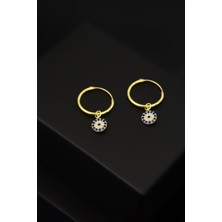 Sinsirella 925 Ayar Gümüş Kaplama Nazar Halka Küpe