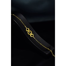 Sinsirella 925 Ayar Gümüş Kaplama Iki Kalp Bir Çember Dorikalı Bileklik