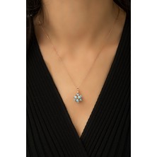 Sinsirella 925 Ayar Gümüş Mavi Top Küre Kolye