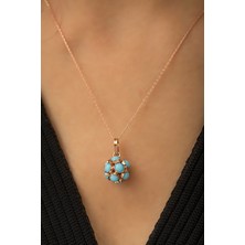 Sinsirella 925 Ayar Gümüş Mavi Top Küre Kolye