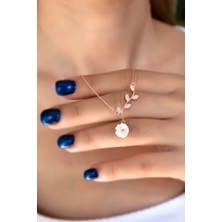 Sinsirella 925 Ayar Gümüş Kaplama Taşlı Çiçek Kolye