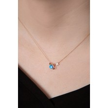 Sinsirella 925 Ayar Opal Taşlı Gezegen Gümüş Kolye