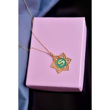 Sinsirella 925 Ayar Gümüş Kaplama Rüya Serici Cam Boyalı Karma Lotus, Sunflower, Harf Kolye