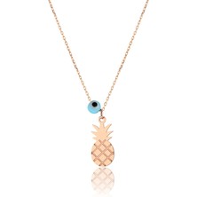 Sinsirella 925 Ayar Nazar Boncuklu Kaplama Gümüş Ananas Kolye