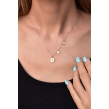 Sinsirella 925 Ayar Gümüş Kaplama Papatya Kadın Kolye