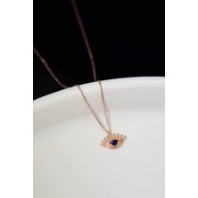 Sinsirella 925 Ayar Gümüş Kaplama Eylül Ayı Doğum Taşı Kirpik Göz Kolye