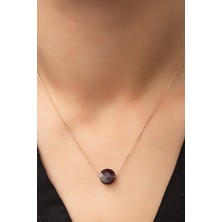 Sinsirella Oval Bordo Fasetli Yüzey ;taş Kolye