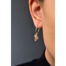 Sinsirella 925 Ayar Gümüş Kaplama Ekim Ayı Doğum Taşlı Kübik Drop Küpe