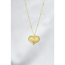 Sinsirella 925 Ayar Gümüş Kaplama Top Zincirli Harfli Dönen Kalp Kolye