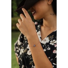 Sinsirella 925 Ayar Top Zincirli Nazar Boncuklu Gümüş Bileklik