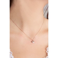 Sinsirella 925 Ayar Kaplama Gümüş Tek Taş Göz Kolye