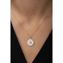 Sinsirella Kaplama Papatya Kolye 925 Ayar Gümüş