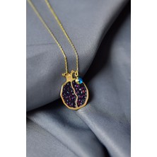 Sinsirella 925 Ayar Gümüş Kaplama Cam Gözlü , Mineli Bolluk ve Bereket Tılsımı Nar Taneli Kolye