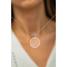 Sinsirella Yaşam Çiçeği Kolye Nazar Gözlü Kaplama 925 Ayar Gümüş