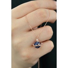 Sinsirella 925 Ayar Gümüş Kaplama Oniks Taşlı Gezegen Kolye