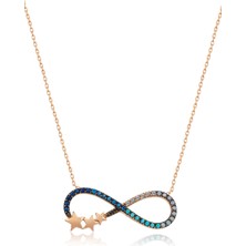 Sinsirella Gümüş Sonszuzluk Renkli Nano Taşlı Samanyolu Yıldız Kolye