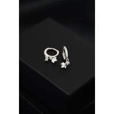 Sinsirella 925 Ayar Gümüş Kaplama Çınar Yaprağı Figürlü Halka Kadın Küpe