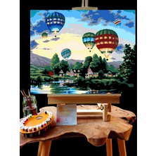 Pandora Hobi N1220 - Numaralı Boyama Seti - 40X50CM Kasnağa Gerili Ürün - Balon Manzara