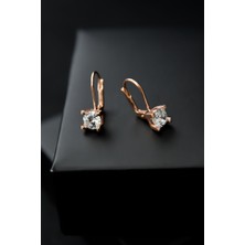 Sinsirella 925 Ayar Gümüş Kaplama Tek Taşlı Küpe