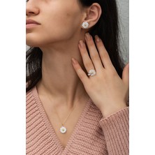 Sinsirella 925 Ayar Gümüş Kaplama Papatya Set