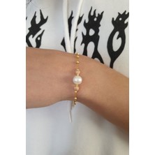 Sinsirella 925 Ayar Gümüş Kaplama Sim Dorika Toplu Inci Kadın Bileklik