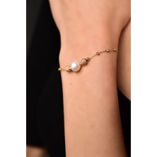 Sinsirella 925 Ayar Gümüş Kaplama Inci Simli Dorika Toplu Bileklik